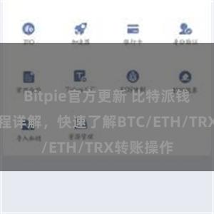 Bitpie官方更新 比特派钱包转账教程详解，快速了解BTC/ETH/TRX转账操作