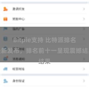 Bitpie支持 比特派排名最新发布，排名前十一呈现震撼结果