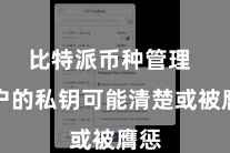 比特派币种管理  用户的私钥可能清楚或被膺惩